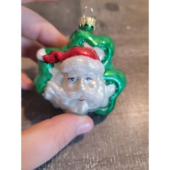 Dept 56 st patrick's day clover santa blown glass ornament xmas decor - Picture 2 of 4